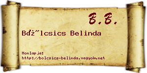 Bölcsics Belinda névjegykártya